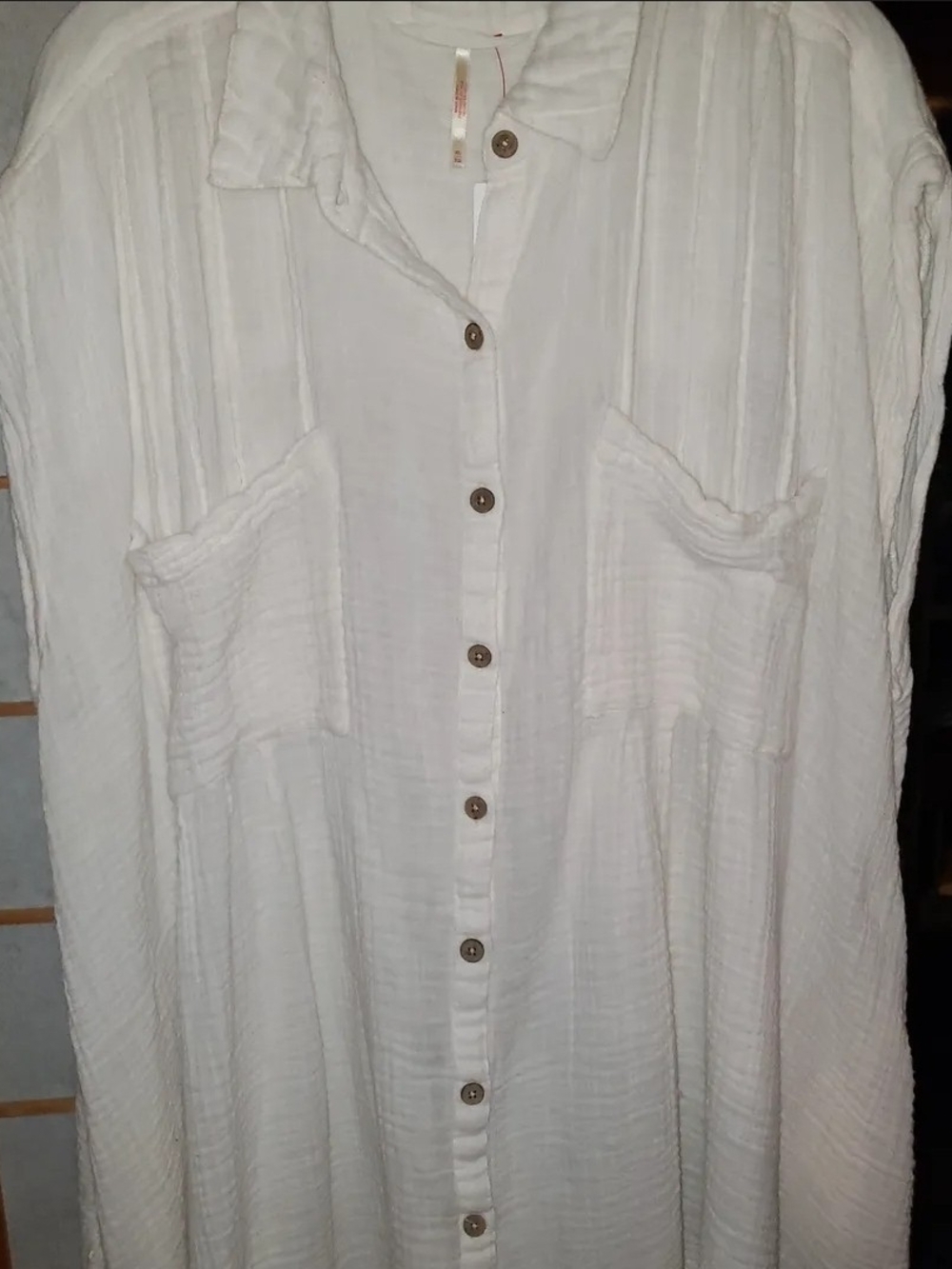 Free People White Gauze Cotton dress